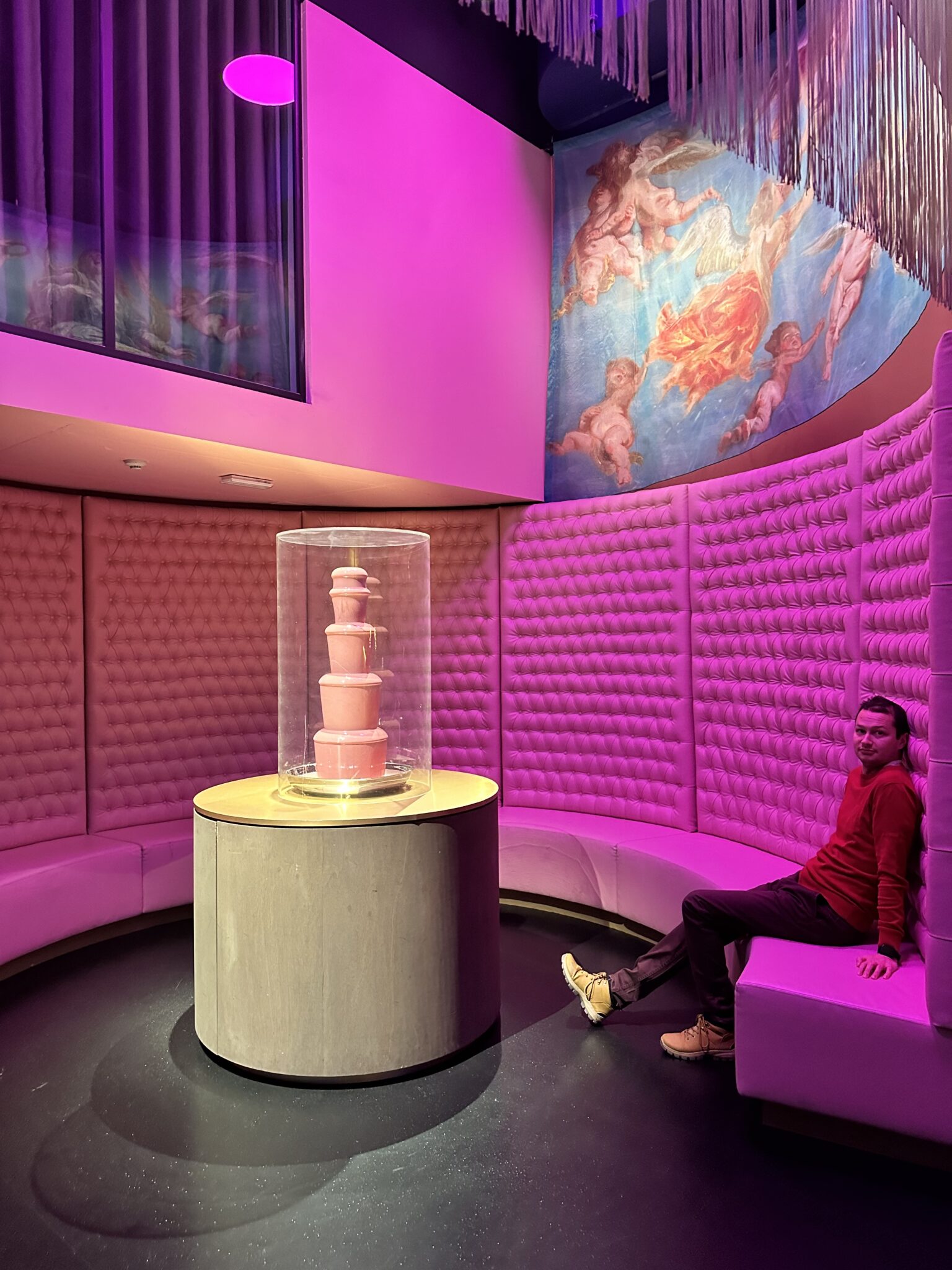 Pink chocolate booth