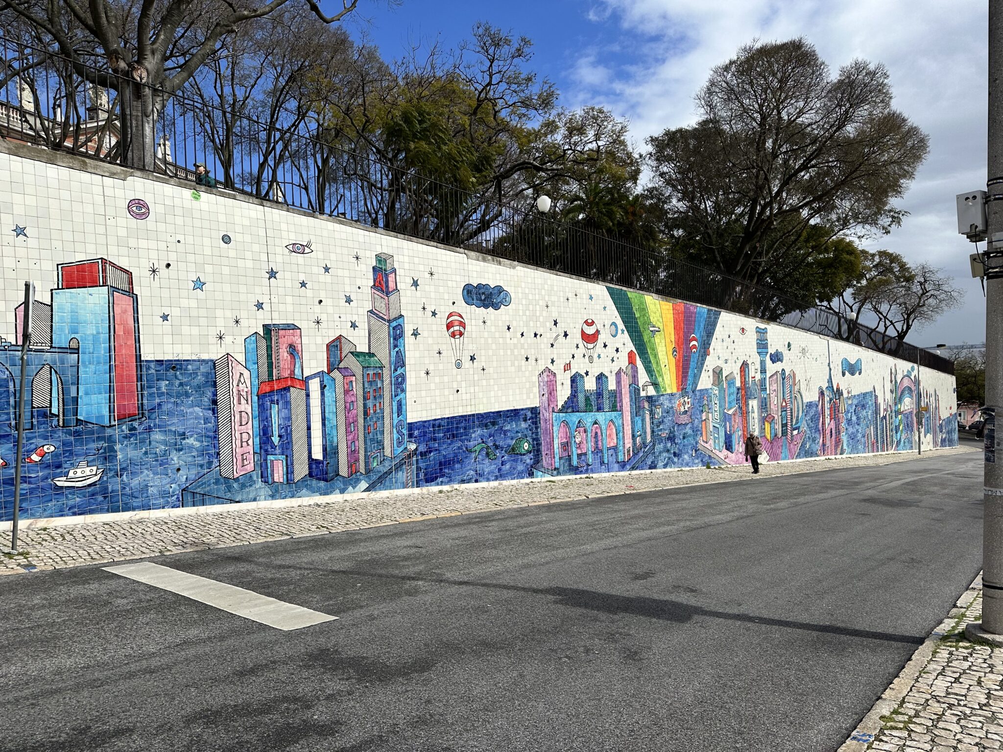 Colorful wall in Lisbon
