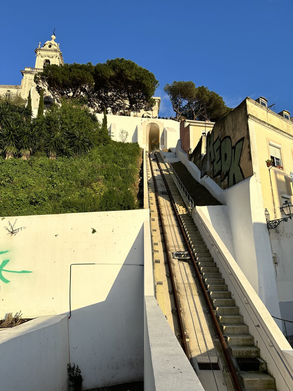 Lisbon uphill tram ride