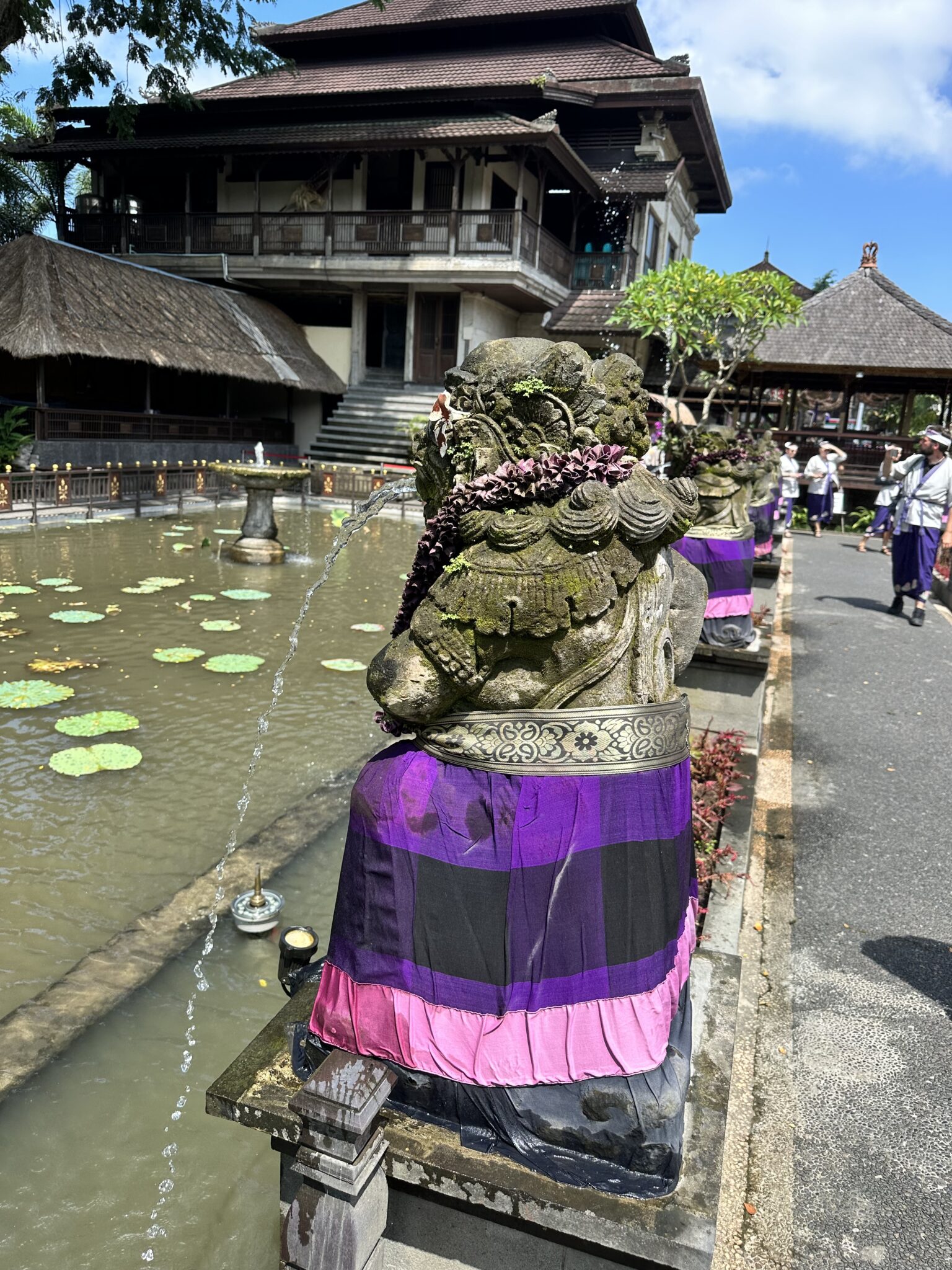The breathtaking Saraswati Temple, surrounded by lotus ponds