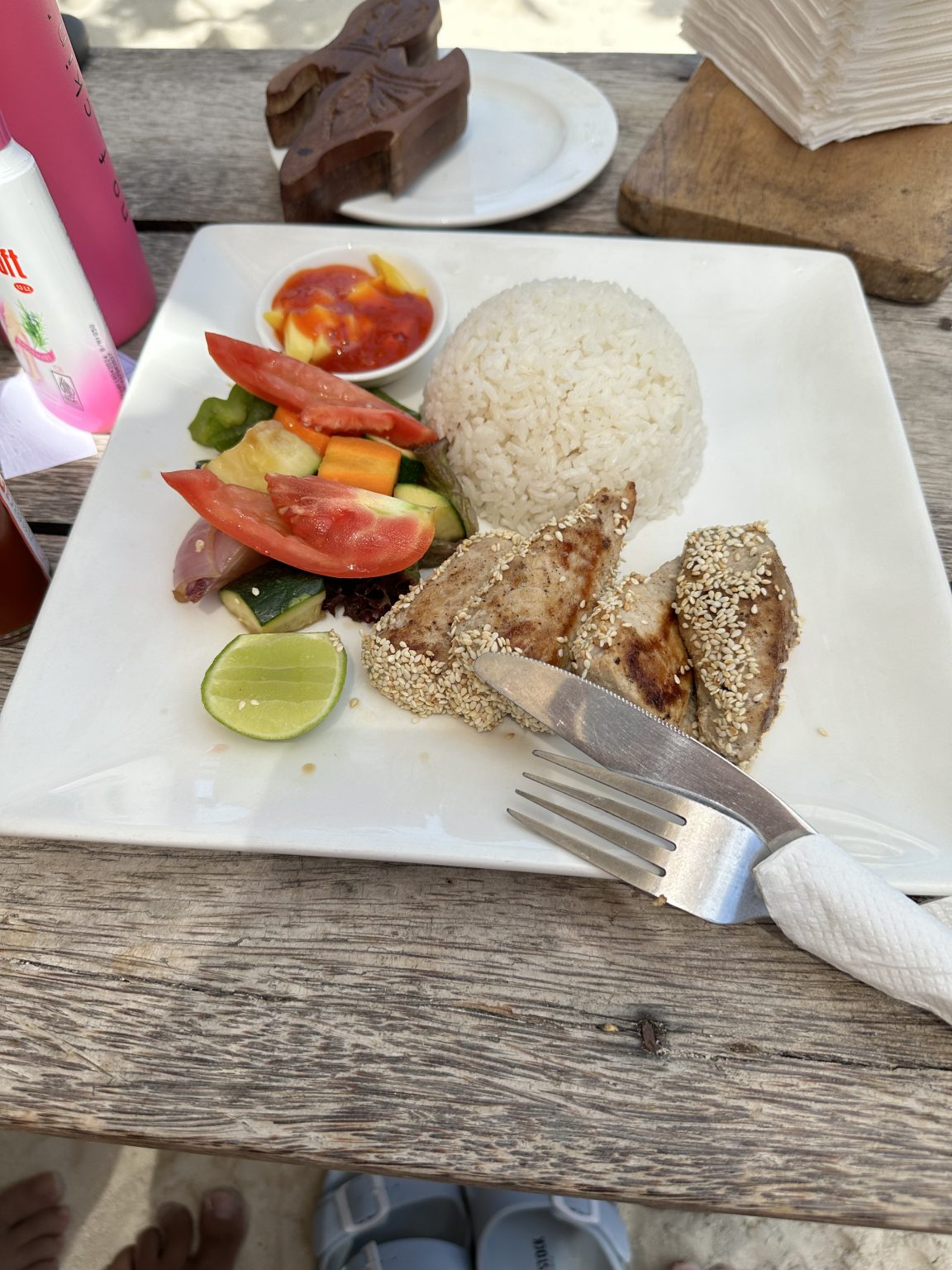 a traditional Zanzibari meal served on a wooden table