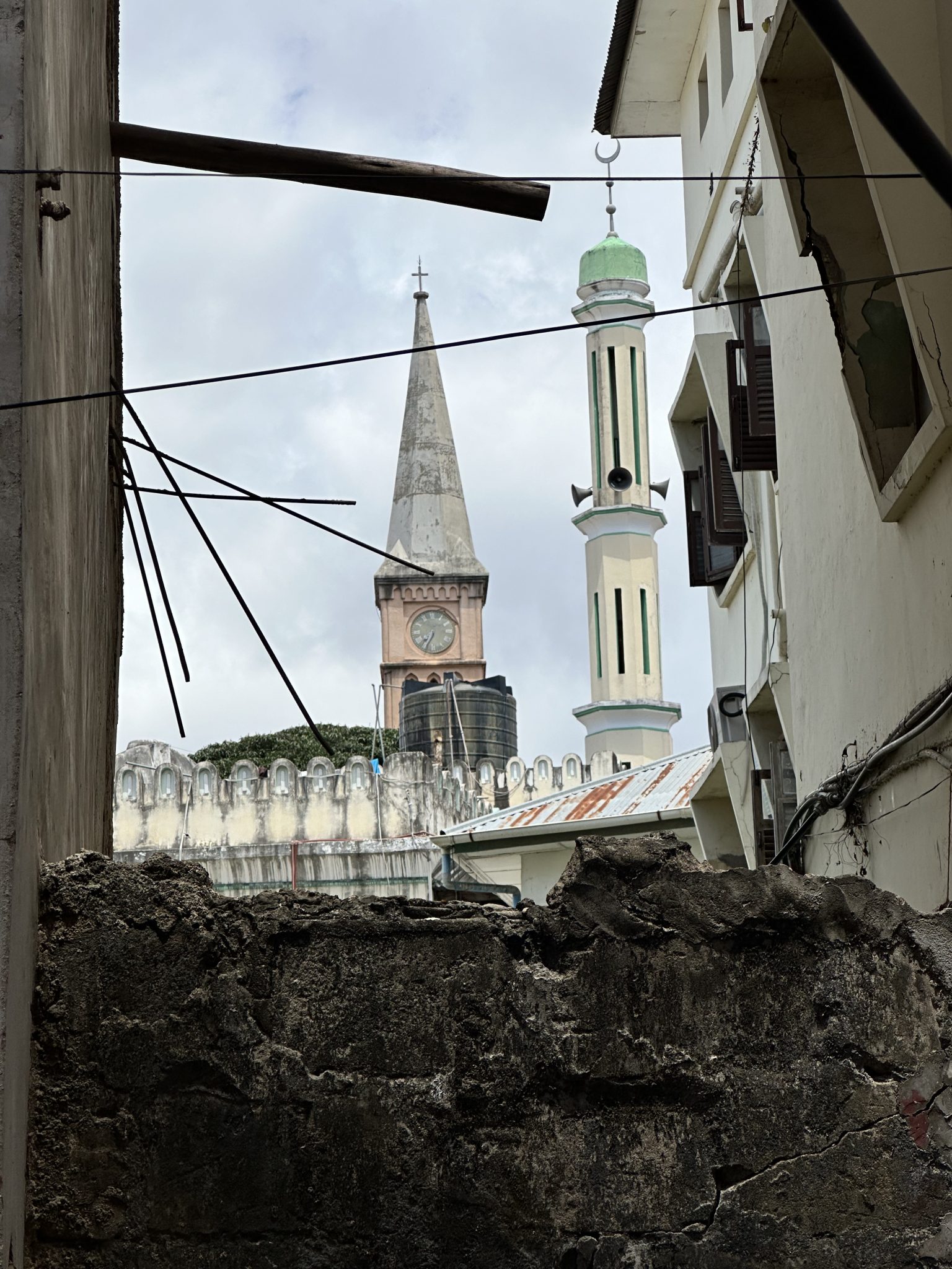 a peaceful mosque and cathedral side by side
