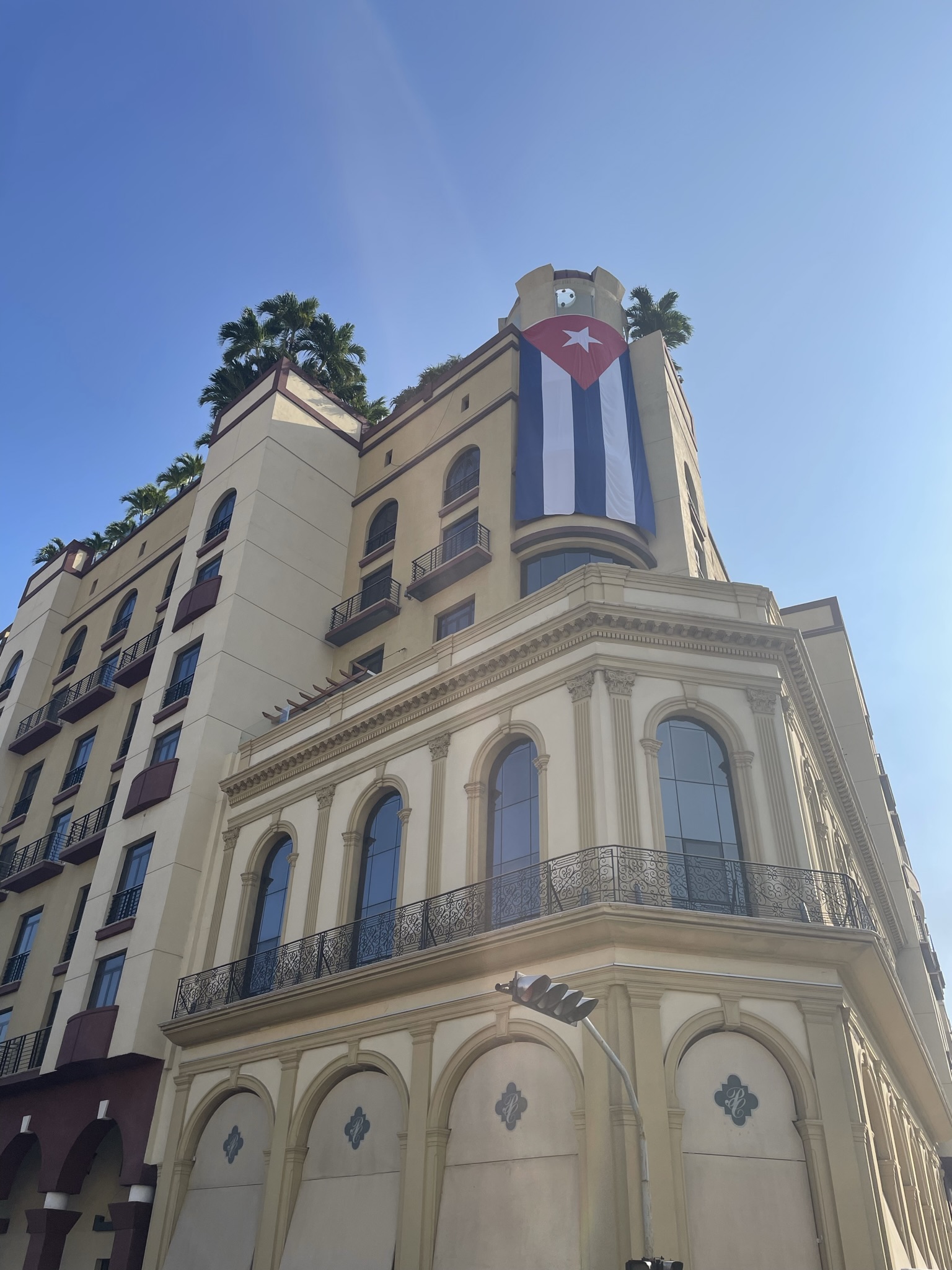 Cuban flag in sunlight