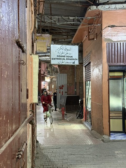 Moroccan streets at nighttime